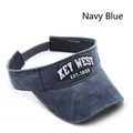 Visiera blu scuro per sport all'aperto in tessuto denim lavato dallo stile vintage - Regolabile / Blu navy