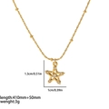 Collar de cuentas de acero inoxidable dorado con colgante de estrella y cristales - Colgante Estrella Hueca Circonita Cadena de Bolas (TN3129)