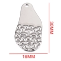 Silberner Edelstahl-Tropfenanhänger 16x30mm mit halbgehämmerter geometrischer Textur - Irregulärer Wassertropfen Stahlfarben / 16mmx30mm
