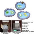 Miniature resin garden pond set with turtle, duck and frog figurines in a white gift box - Set of 3 Miniature Ponds (Boxed)