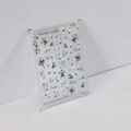 Stickers ongles 5D MN-173F avec fleurs blanches, feuilles vertes et motifs papillons - 5D Relief Fleurs Papillon (MN-173F)