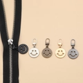 Universal smile metal zipper pull replacements in five colors for luggage and clothing - Smiley - 5 Mixed Colors