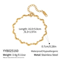 Detailansicht des goldenen Mondarmbands aus Edelstahl mit Abmessungen und Merkmalen - Goldenes Armband in Mondform (YYB025160)