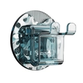 Transparent teal wall-mounted razor holder with a suction cup for the bathroom - Crystal Blue (Single Bracket)