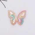 Alloy butterfly rhinestone accessory with colorful crystals for DIY jewelry and crafts - D1172 Horse Eye Butterfly Gold Colorful Rhinestone