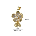 Elegant 18k gold rose pendant necklace with sparkling rhinestones on white background - D9017JB Flower