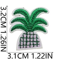 Detailed view of palm tree embroidery patch with grid base and precise measurement scale - No.16 Tropical Plant