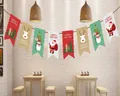2.9m Merry Christmas paper bunting flag with Santa, Snowman and Reindeer patterns - 2.8m Santa & Reindeer