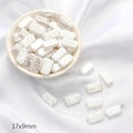 Weiße rechteckige Barockperlen aus ABS 17x9mm für DIY-Schmuckherstellung und Basteln - Stil 37 Rechteck 17x9mm Weiß 10 Stk./Packung