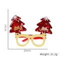 2026 Christmas tree glasses frame with red sequins and golden Merry Christmas text - Red Christmas Tree Glasses