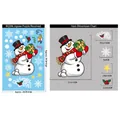 Adesivi elettrostatici natalizi pupazzo di neve e fiocchi di neve misura 20x30cm - BQ396