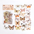 Set di 40 adesivi vintage con farfalle in PET per scrapbooking e collage artistici - Farfalla Bianca