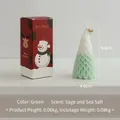 Christmas tree shaped scented candle in green and white gradient with red gift box - Green Gradient / Sage & Sea Salt