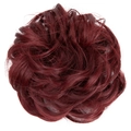 Messy bun hair piece in wine red synthetic fiber hair tie for women hairstyles - 118# Burgundy