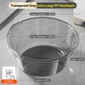Grande bassine en plastique PP gris transparent de 56 cm avec support mural inclus - XXL + Support de Crochet / Gris Transparent