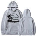 Light gray retired hoodie with palm tree print showing front and back views in size M - Light Gray