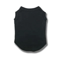 Detail of black cotton dog vest showing the neck binding and premium knit fabric texture - Black