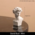 Minimalistische weiße David-Büste aus Harz für Schreibtisch-Kunstdeko 5,5 cm Höhe - Mini-Hermes-Büste