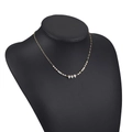 Bohemian gold plated necklace featuring layered white beads on a black bust mannequin - Gold Paperclip Chain with Pure Pearl Decoration