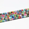 Close-up of colorful flat round natural stone spacer beads for DIY jewelry making - 3x6mm (110pcs) / Multi-color