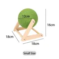 Small size V-shaped wooden cat scratching ball with 12cm green sisal rope toy - Wooden V Green Sisal Ball (12cm)