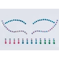 Rainbow candy color crystal face gems and eye rhinestones in blue, pink, and green - FG4050R