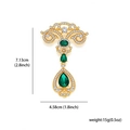 Vintage baroque gold brooch with deep green crystals and white diamond accents - XD825482-1-Gold Emerald Baroque
