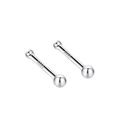 Minimalist S999 sterling silver double ball stud earrings with polished mirror finish - 4mm Bead Studs (No Backing Required)