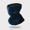 Dark blue sports neck gaiter with breathable mesh and mountain graphic for cycling - Sport Style Steady Blue (8123)