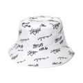 Bob blanc réversible avec imprimé graffiti Thug Life de style urbain décontracté - 58cm / Blanc