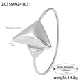 Bracciale rigido aperto in acciaio inossidabile argento con doppi ciondoli a triangolo - Color Acciaio