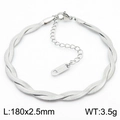 Geflochtenes Silberarmband aus Edelstahl, Länge 180mm und Breite 2,5mm - 2,5mm Armband (KB181332-Z) / Stahlfarbe