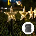 Outdoor solar star garden stake light with 3 modes and warm white LED illumination - Star Shape Battery Box (5-in-1 Warm White)
