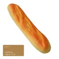 Macro shot of a realistic fake baguette bread model measuring 28x6x3cm for props - Baguette
