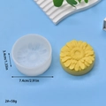 Sunflower silicone mold for DIY soap and candles, 7.4cm diameter with finished model - Sunflower Petal Style (2#)