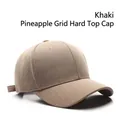 Khaki gestructureerde honkbalpet met wafeltextuur en verstelbare riem aan de achterkant - Ananas Rooster Gestructureerd Glad / Khaki