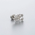 Polished silver scorpion stud earring with clear zircon inlay on a grey gradient background - Scorpion Zirconia Style (A114-5#)
