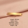 Conector rectangular curvo de acero inoxidable dorado para joyería DIY de 39,5x6mm - 39.5*6mm / Dorado