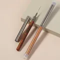 Sandalwood nail art liner brush with 18mm needle tip and premium silver protective cap - 18mm