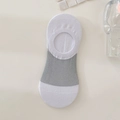 Fantasmini bianchi da donna con inserto grigio glitter e silicone antiscivolo - Taglia unica / Bianco