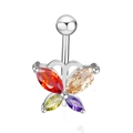 Silver Colorful Butterfly Style (JE0423A)