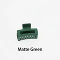 Detail of matte dark green hollow square hair claw clip made of resin with matte finish - Matte-Green