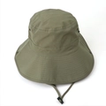 Detail of army green sun hat showing quick-dry ripstop texture and adjustable chin strap - 59cm / Army Green