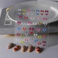 Relief nail art stickers featuring colorful bikini and swimsuit designs for summer manicure - Multi-color Mixed Bikini Pattern (FEB-497)