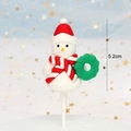 Detail view of 5.2cm Christmas snowman cake topper with red hat and green wreath decor - Soft Glue Donut Snowman