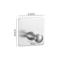 304 stainless steel adhesive hook with 4.5cm square base and brushed metal finish - Square Mirror Hook [Brushed Silver]