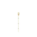 S925 sterling silver drop earring with long gold fringe tassels and three beads - Minimalist Bead Long Earline Gold (RHE881G)