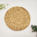 Handwoven water hyacinth round placemat with natural heat-resistant spiral weave pattern - Water Gourd Grass Wall Decor 20CM