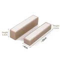 Champagne gold jewelry ring display stands in 5.3cm and 3.5cm heights with white velvet slots - Ring Row Display Stands Set of 2 (White & Champagne)