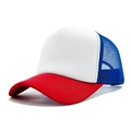 Classic red white and blue trucker hat with foam front and breathable mesh back - One Size(56-58cm) / Upgraded Red Blue White
